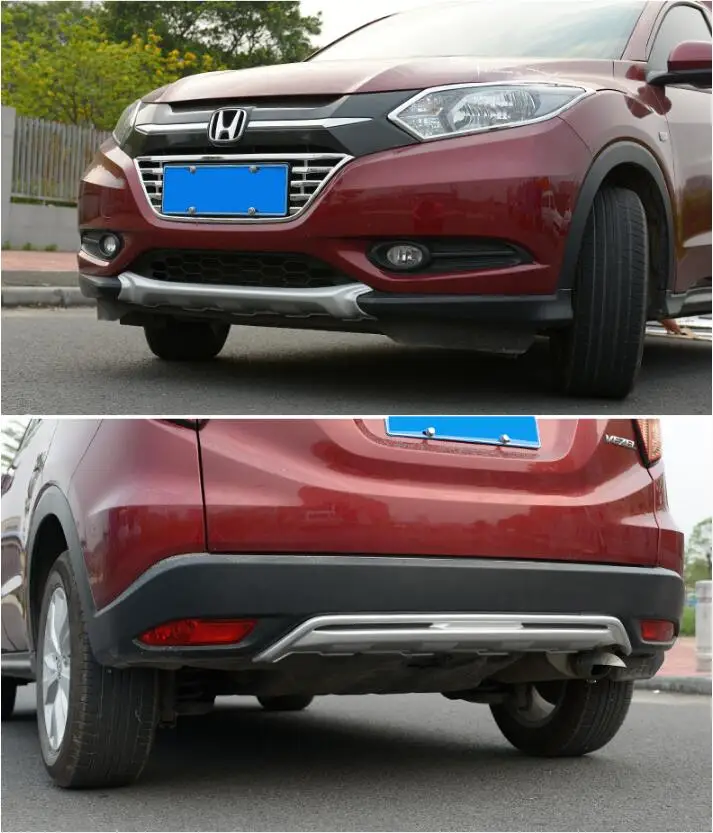 

Front + Rear Bumper Diffuser Protector Guard Skid Plate For Honda VEZEL HR-V HRV 2014 2015 2016 2017 BY EMS