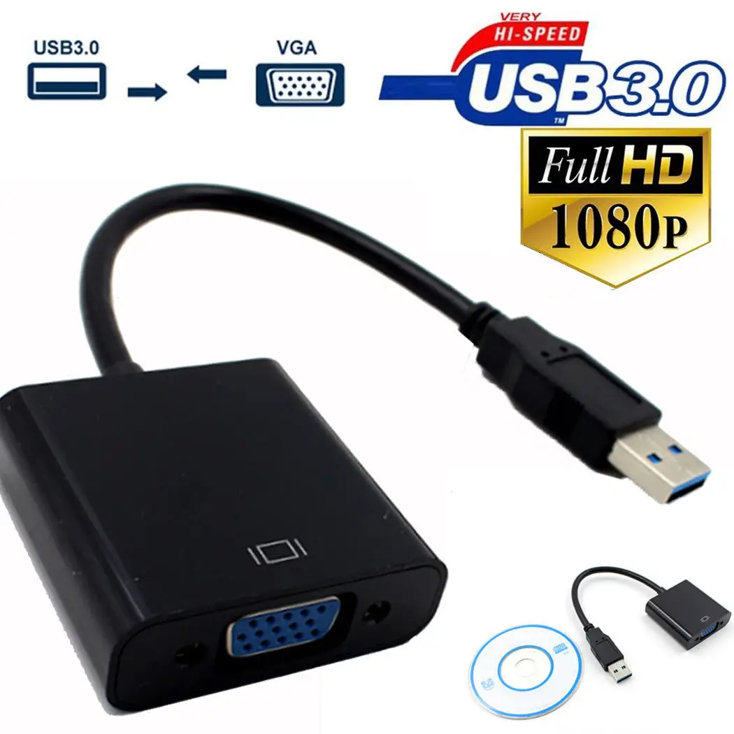 USB 3 0 в VGA Мульти дисплей адаптер конвертер внешняя видеокарта для ноутбука DVD