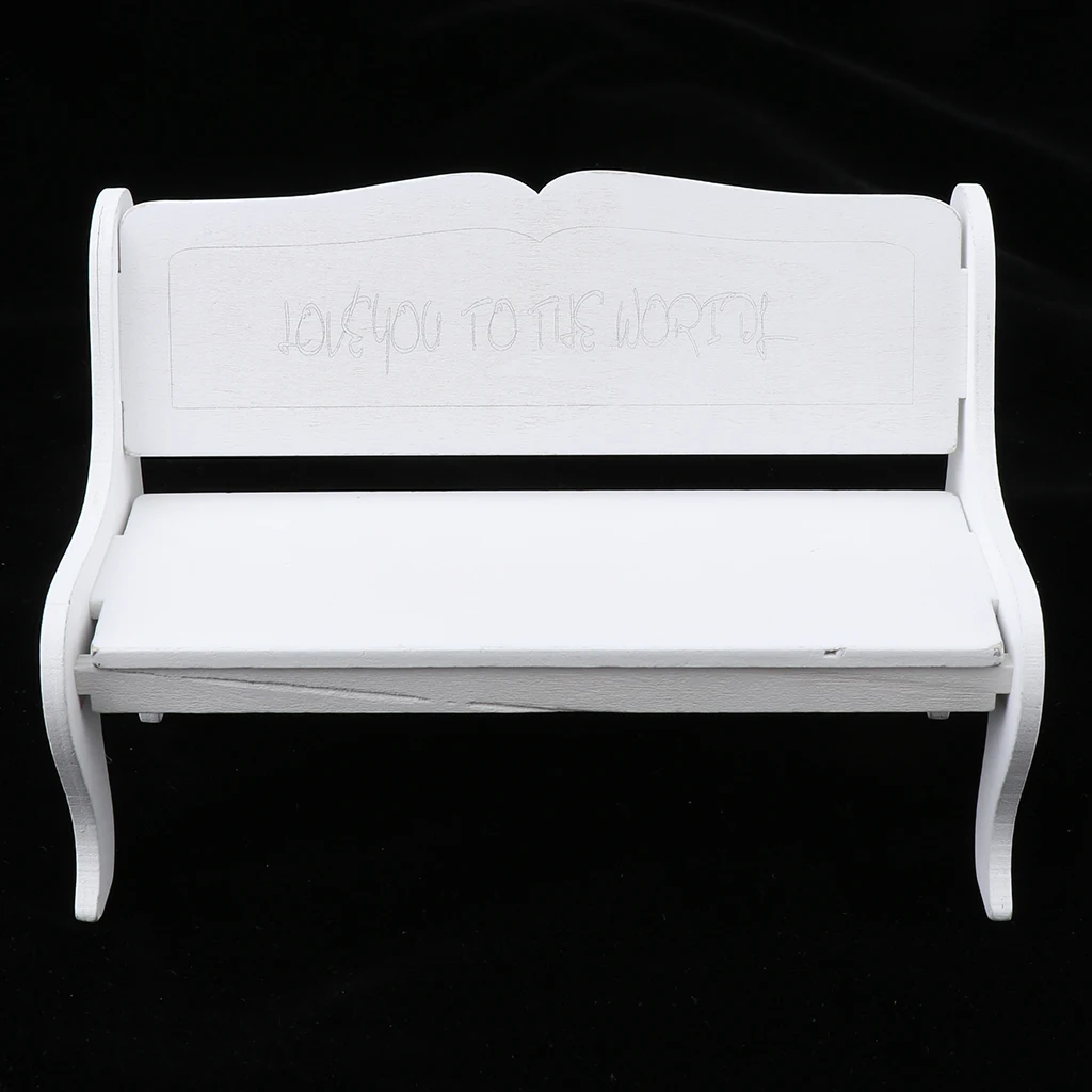 1/6 Fairy Garden Dollhouse Outdoor/Garden/Patio Double Chair for Blythe Doll Accessories White