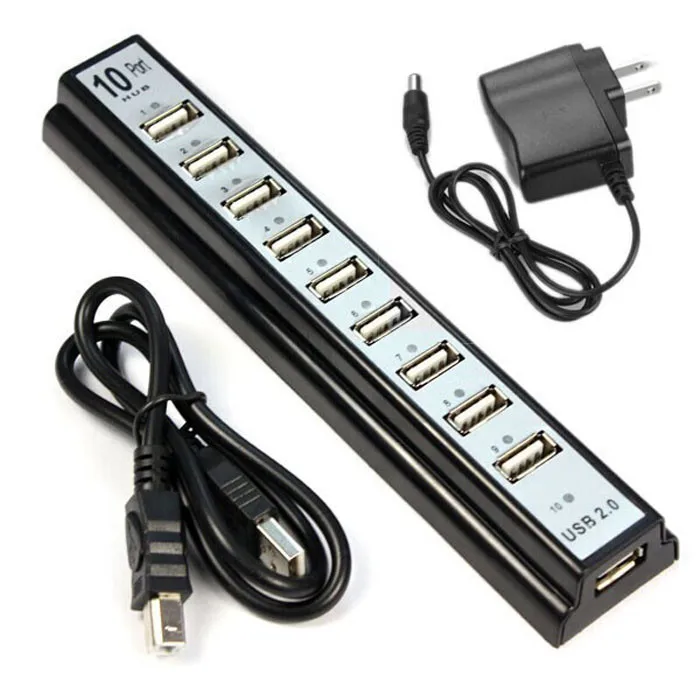 

10 Port Hi-Speed USB 2.0 Hub Power Adapter for PC Laptop Computer Support USB1.0/1.1 compatible with USB 2.0#ZS