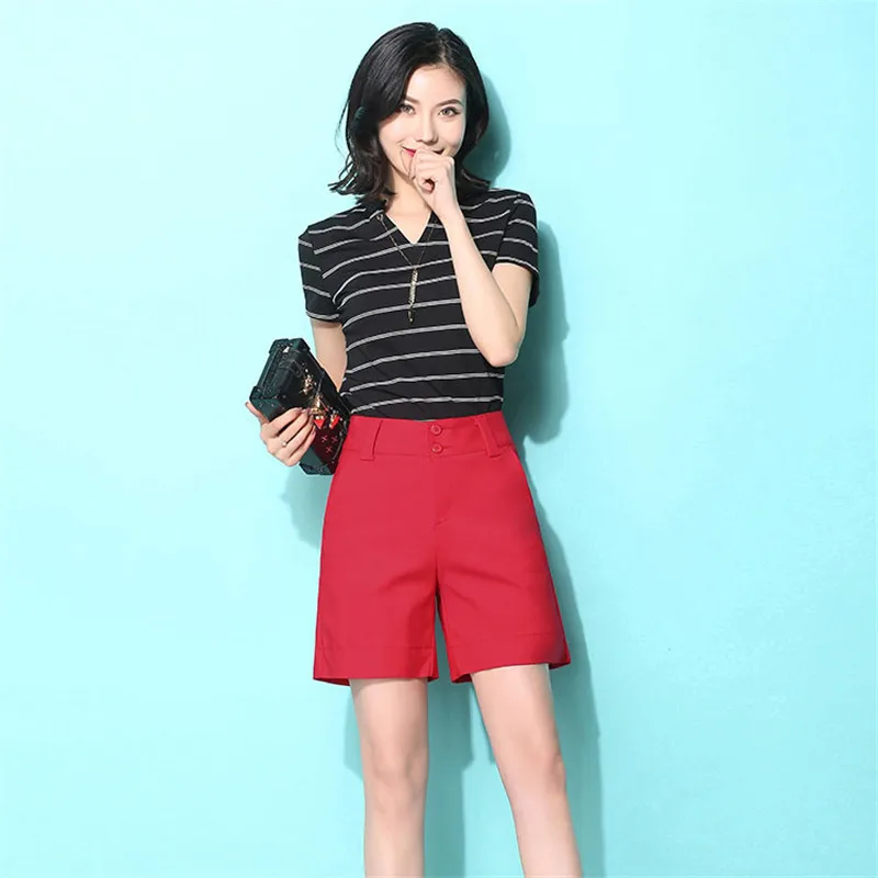 Slim Spring Summer Women Shorts Fashion Wild Casual High Waist Shorts 2019 New Large size Beach Wide Leg Shorts Women YH37 Slim Spring Summer Women Shorts Fashion Wild Casual High Waist Shorts 2019 New Large size Beach Wide Leg Shorts Women YH37