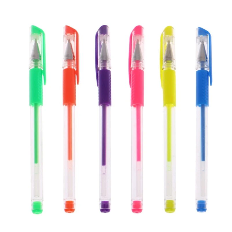 

0.5mm Color Gel Pen Luminous Flash Colour Party Neon Clip Gel Ink Pen Writing Ballpoint Office