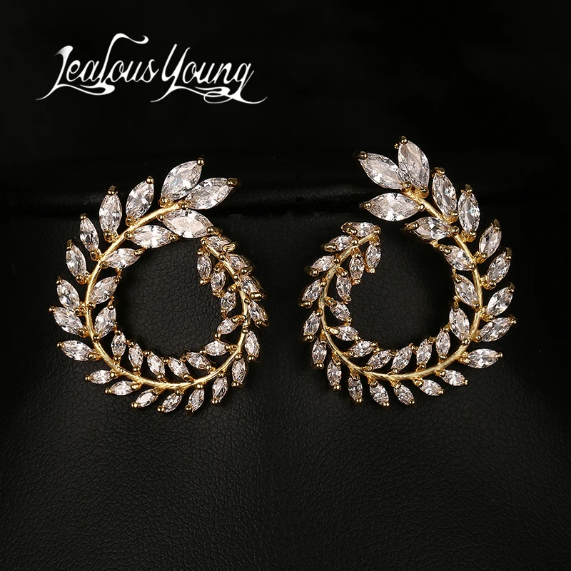 Дешевые Для женщин серьги высокое качество AAA ясно Цвет кубического циркония каменный цветок серьги цена завода AE119