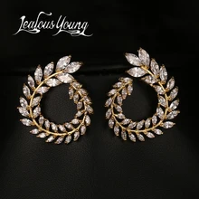 Дешевые Для женщин серьги высокое качество AAA ясно Цвет кубического циркония каменный цветок серьги цена завода AE119