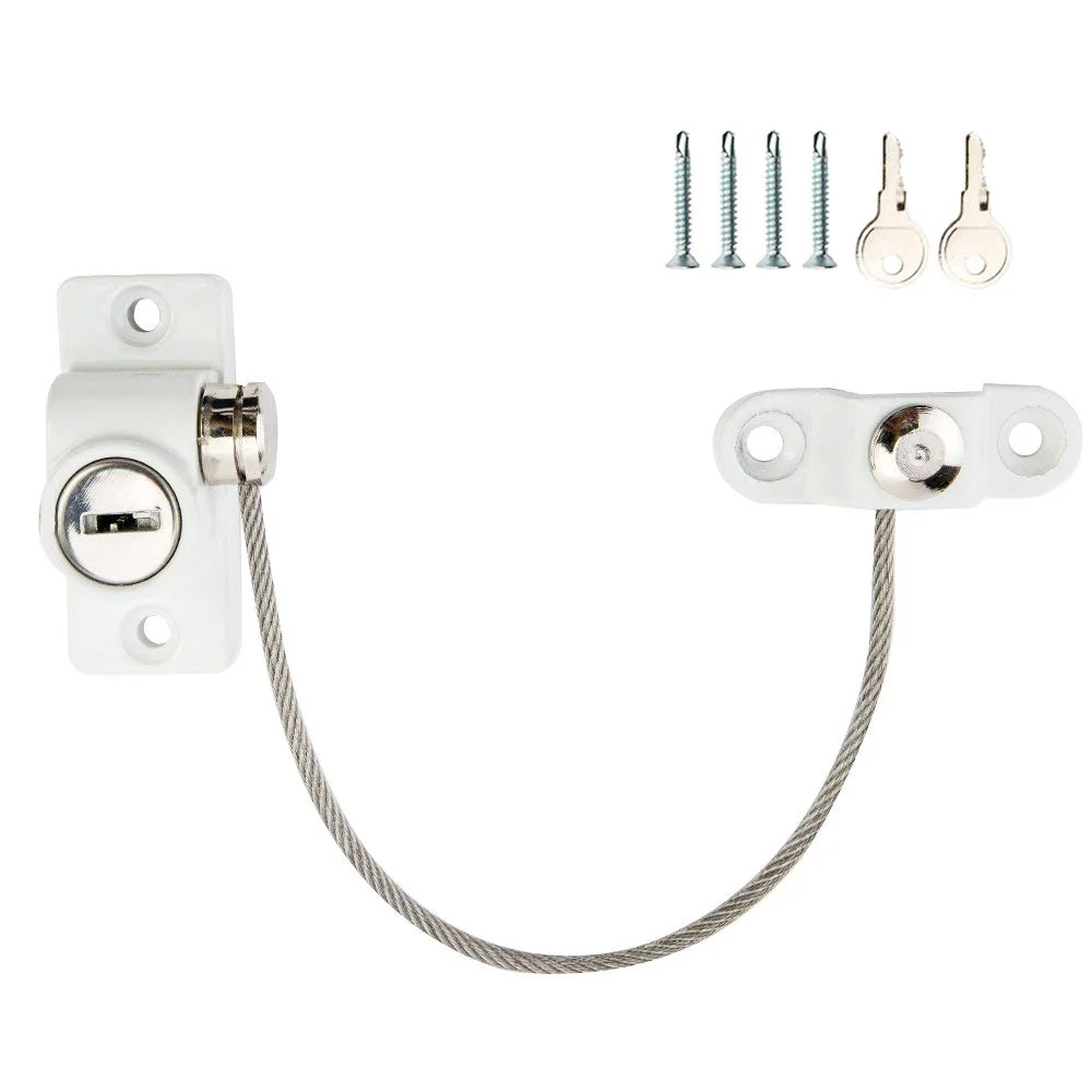 Kids Window Restrictor Lock Child Baby Safety Door Cable Locks Security