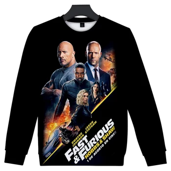 

American Action Movie Cool 3d Fast & Furious Presents Hobbs & Shaw Fashion O-neck sweatshirt Women/men Long Sleeve Sweatshirt