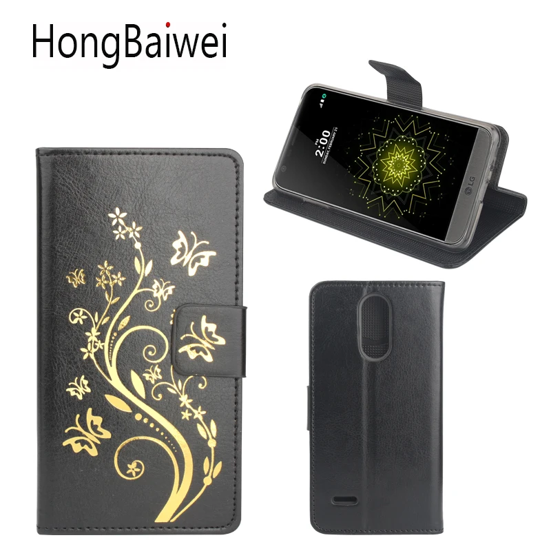

HongBaiwei for LG LV5 Case Luxury Flower Henna Clear Flip Leather Wallet Phone Bag Case for LG LV5