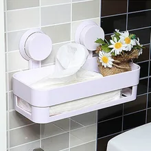 Plastic Bathroom Shelf Kitchen Storage Holder Kitchenware Toiletry Dish Rack with Sucker