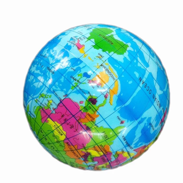 1pcs 63cm world map foam earth globe ball hand wrist exercise stress ball relief squeeze