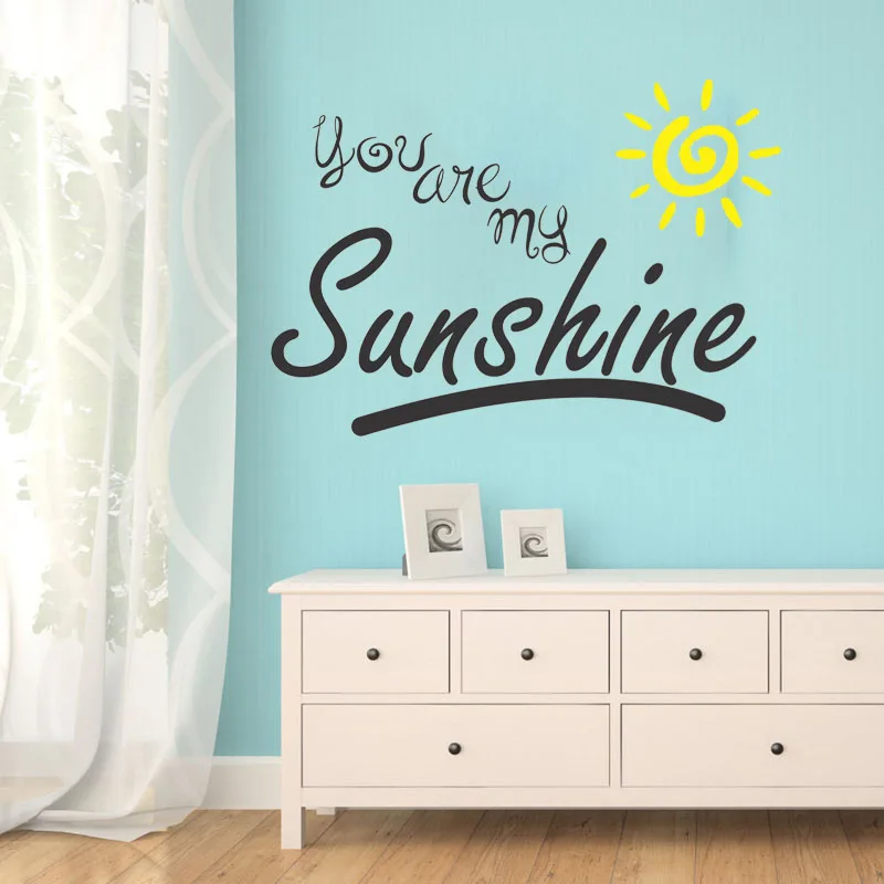 You Are My Sunshine Wall Decal Kids Sticker Nursery Childrens Room