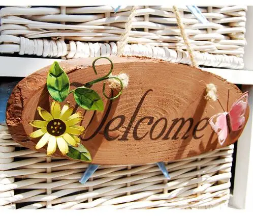 Welcome to listing,Personalized welcome card,Rural retro wind with decorative wood,31x25cm