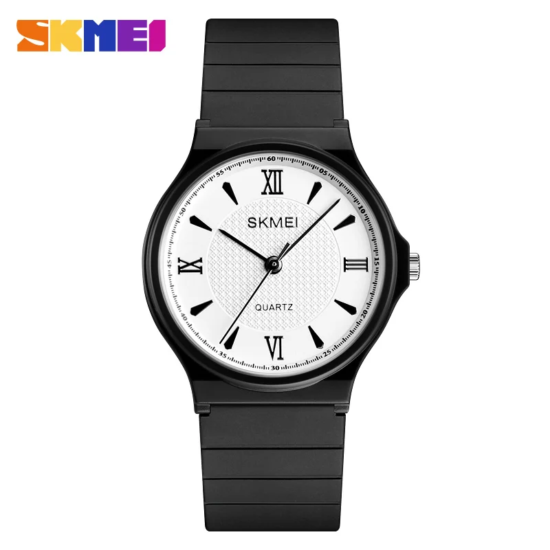 SKMEI черные часы для женщин Дамский бренд Роскошные наручные часы для женщин часы силиконовые кварцевые наручные часы Часы Montre Femme 1422