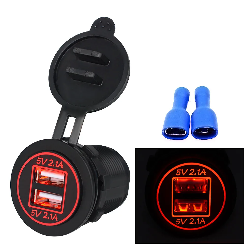 

5V 4.2A Dual USB waterproof New Car Accessories Charger Socket Adapter Power Outlet for 12V 24V Motorcycle Car