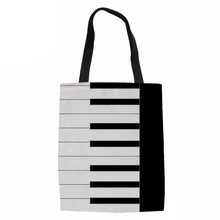 Сверхмощные каналы сумки сумка ручной работы Фортепиано Музыка хлопок холст шоппинг школьные книги сумка для путешествий женская сумка шоппин