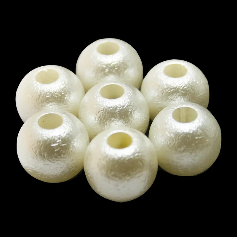

Hot Sale Multi Size Acrylic Plastic Wrinkle Beads Pearl Imitation Oval Round Big Hole Beads for DIY Bead Necklace Jewelry Making