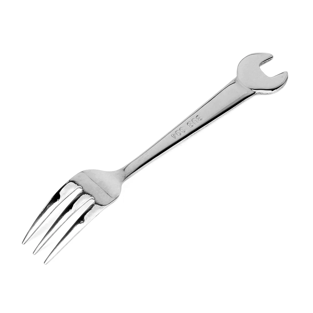 HOOMIN гаечный ключ из нержавеющей стали, ложка, вилочный гаечный ключ, столовая посуда, кухонные принадлежности - Цвет: Fork