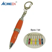 ACMECN 8 шт./лот новейшая карманная шариковая мини-ручка с кристаллом многоцветный милый дизайн модные школьные ученики рождественские подарки