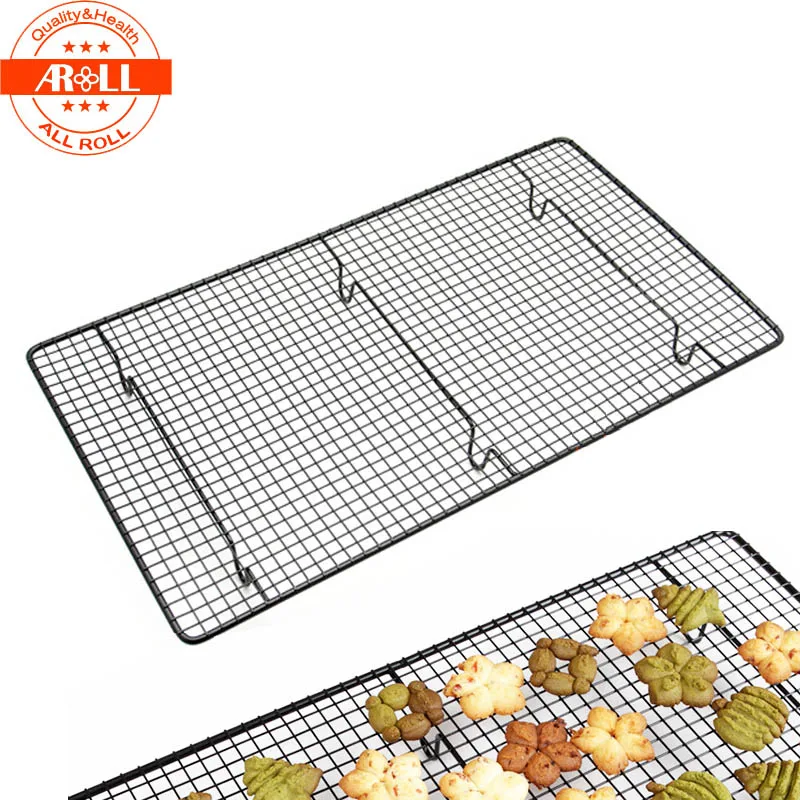 NonStick Baking Cooling Rack Net Metal Black Wire Cookie Cupcake Oven