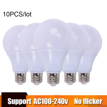 

10PCS LED Bulb Light E27 Lampada 3W 6W 9W 12W 21w 100-240V High Brightness Bombillas Led Light for Home Lighting Warm Cold White
