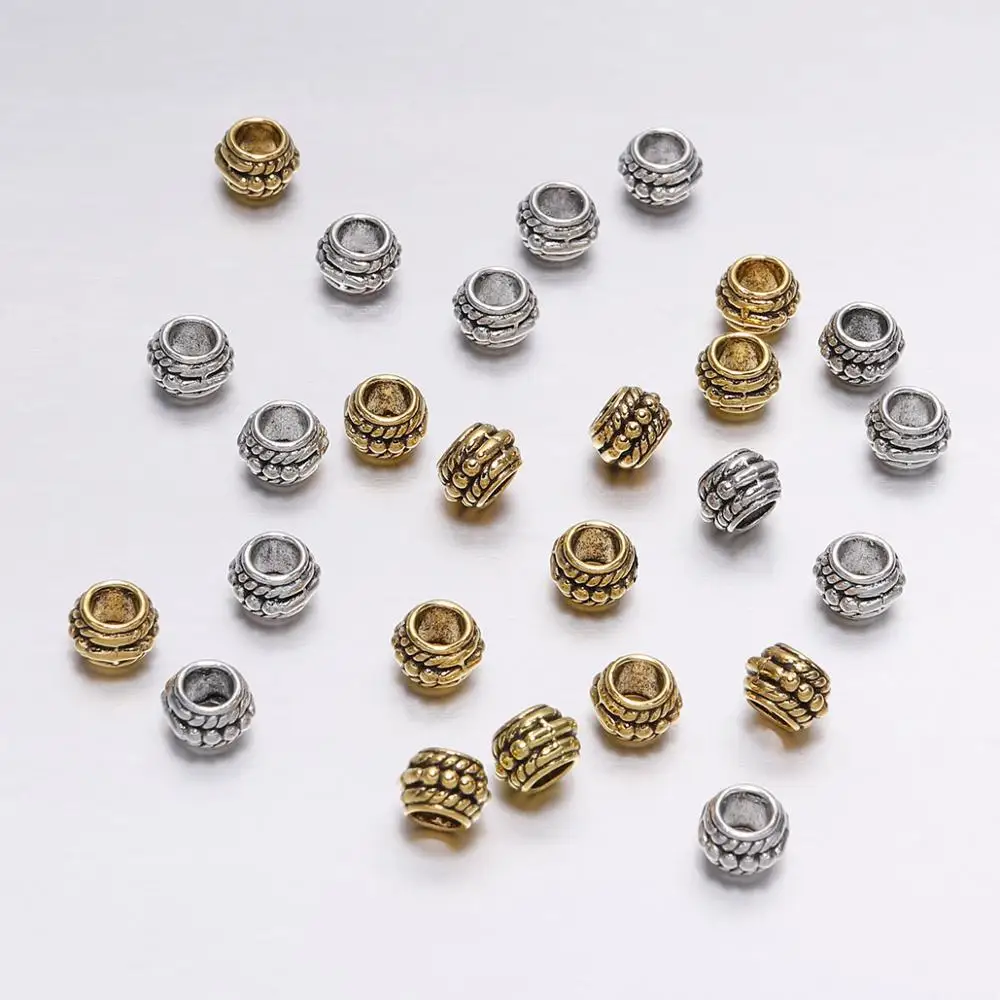 

30Pcs/lot 8mm Metal Plated Round Vintage Loose Spacer Beads For DIY Bracelet Jewelry Making Findings Supplies Accessories