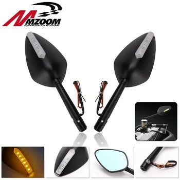 

universal LED TURN SIGNALS Aluminum CNC motorcycle Side mirror rearview Mirrors for Kawasaki Honda Suzuki BMW Ducati