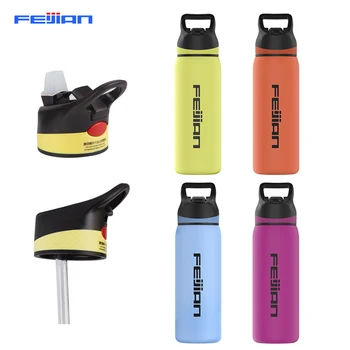 

FEIJIAN Thermos Bottle with Straw Lid Wide Mouth Vacuum Insulated Double Wall 18/8 Stainless Steel Powder Coated BPA Free