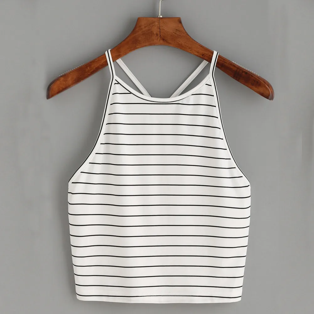 cheap clothes china Women Fashion Sexy Striped Tank Top Sleeveless Tops