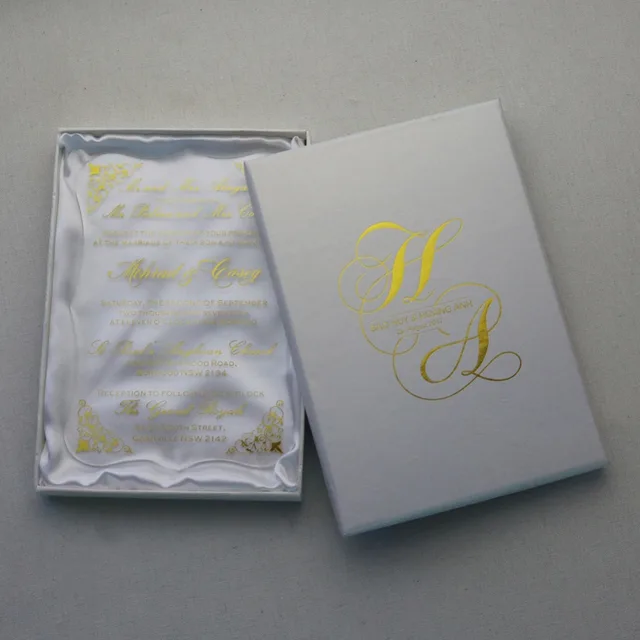 30pcs personalized gold foil acrylic wedding invitation cards for