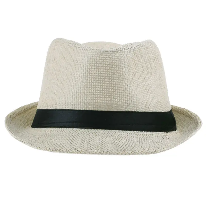 Unisex Women Men Fashion Summer Casual Beach Sun Straw Panama Jazz Hat Cowboy Fedora hat Gangster Cap sun hat sun protection hat fedora hat