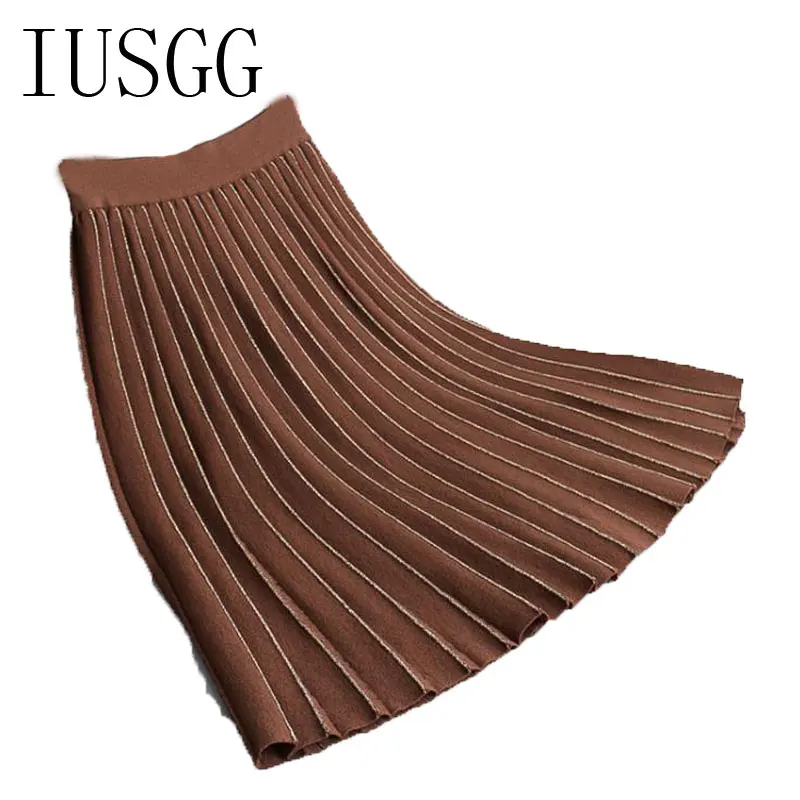 2020 Nieuwe Mode Herfst Winter Vrouwen Geplooide Rok Midi Rok Vrouwelijke Vintage Hoge Taille Dames Trendy Rok Met Gouden Draad 2020 Nieuwe Mode Herfst Winter Vrouwen Geplooide Rok Midi Rok Vrouwelijke Vintage Hoge Taille Dames Trendy Rok Met Gouden Draad