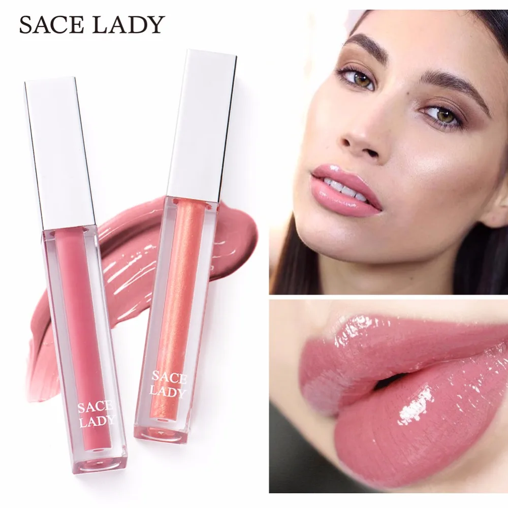 Зеркальный блеск для губ SACE LADY телесный оттенок 9 цветов долговечная Женская
