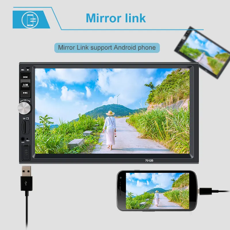 

autoradio 2 din HD 7" Touch Screen bluetooth radio AM FM usb charger aux in TF rear view camera car radio car mp5 player auto