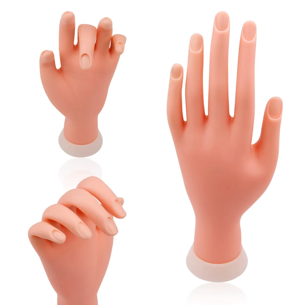 

1Pcs New Practice Hand Flexible Soft Display Plastic Flectional Mannequin Model Hand Nail Art Training Model Hands Manicure Tool