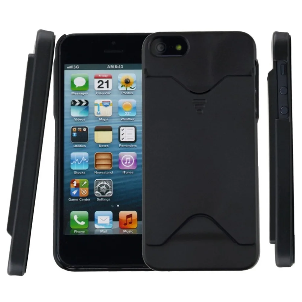 

Newest For Apple Hard Back Case Cover With ID Credit Card Slot Holder for iPhone 5 5S 4.7 Drop Shipping Promotion