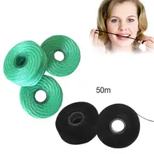 Зубные Flosser встроенный "песочные часы" воск мяты бамбуковый уголь Замена плоским провода зубная нить 50 м/Roll