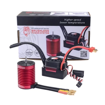 

4370KV F540 Waterproof Sensorless Brushless Motor with 45A ESC for 1:10 / 1:12 RC Model Car - Black Red
