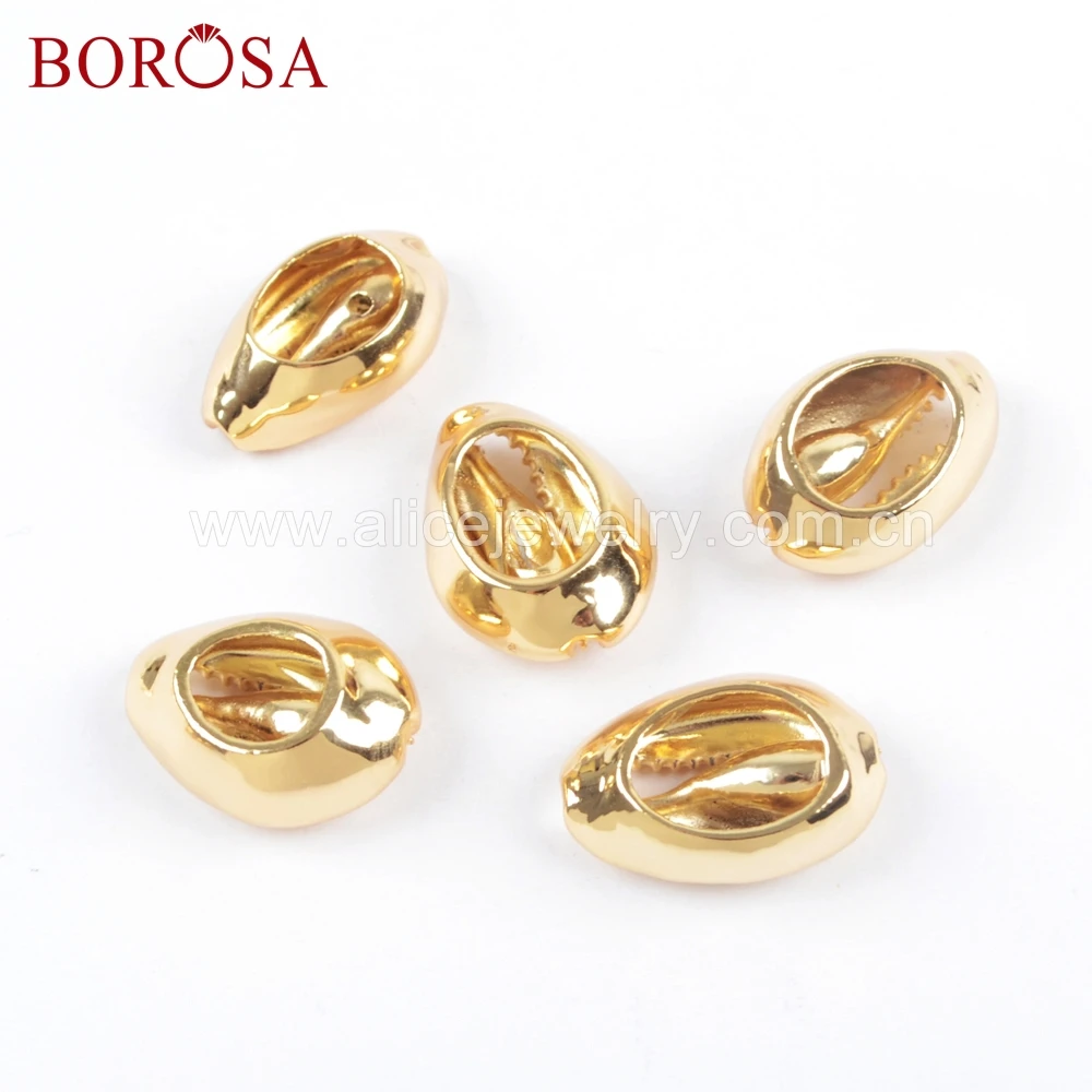 BOROSA 10 шт. полная золотистая оболочка бусины Раковина Морская Лон кубики
