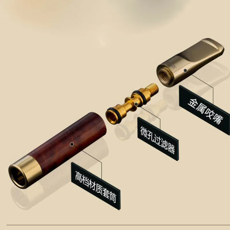 Полностью металлический держатель для сигарет ZOBO с фильтром 5/8 мм мужской