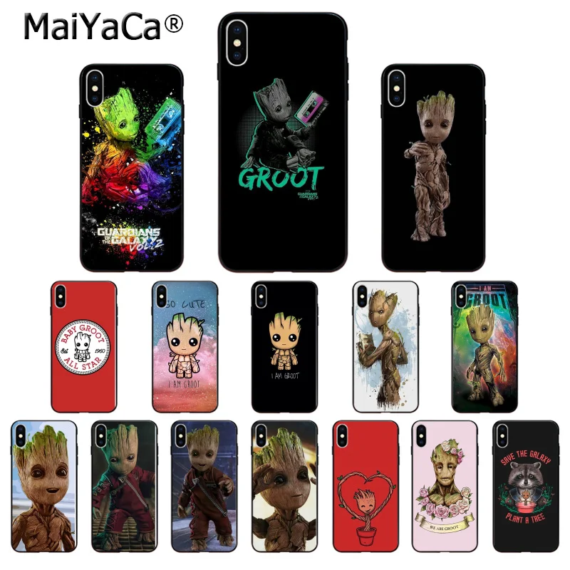 

MaiYaCa Guardians of theGalaxy Groot Customer High Quality Phone Case for iPhone 8 7 6 6S Plus X XS MAX 5 5S SE XR Cover