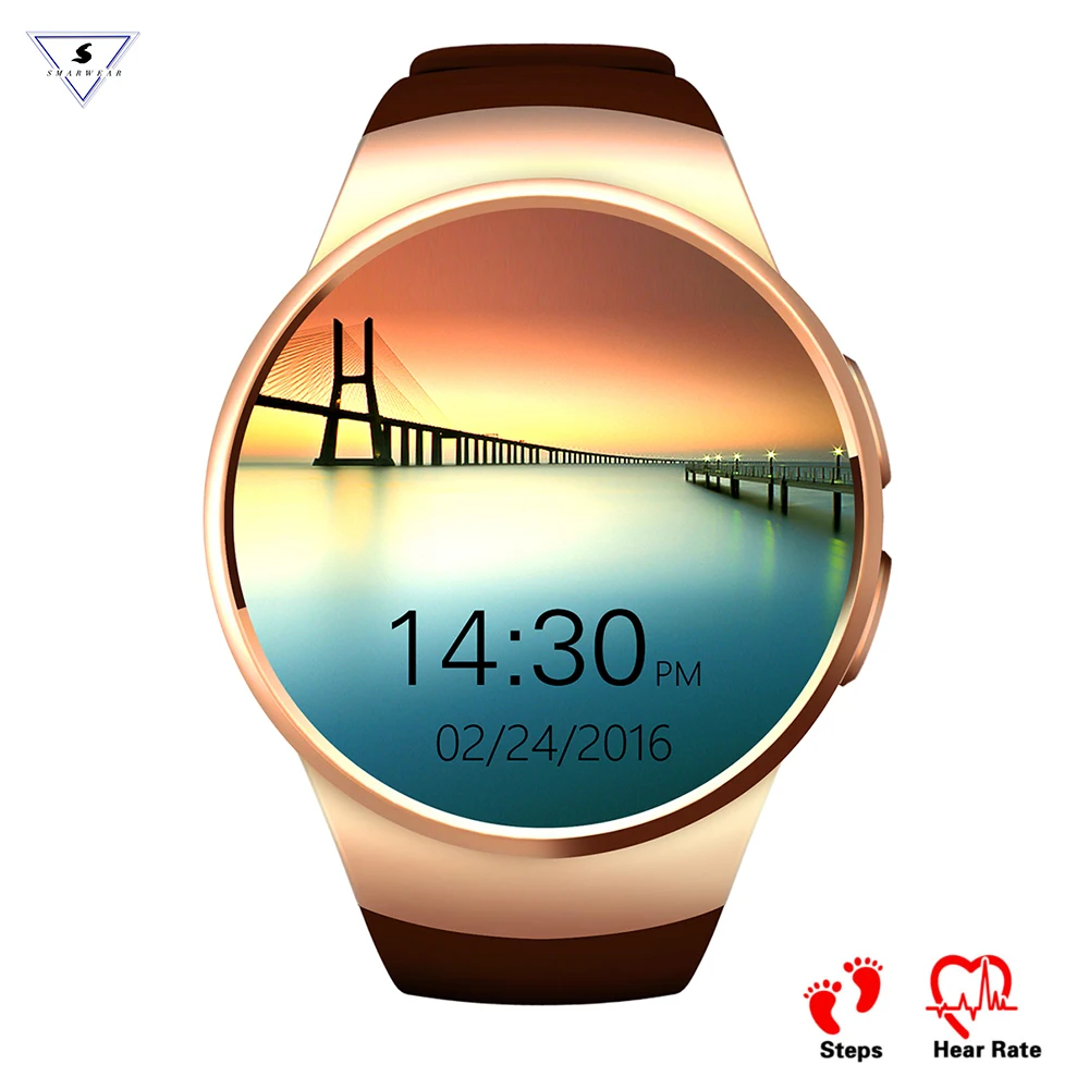 

KW18 Fashion design Smart Watch Bluetooth Sleep Heart Rate Monitor Fitness Tracker 2G Smart Phone Call Remind Android IOS SIM TF