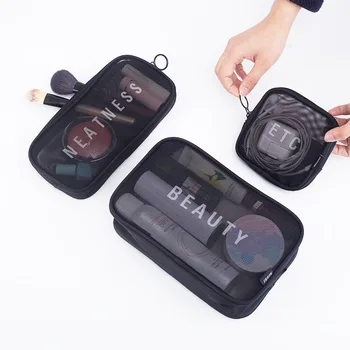 

New Fashion Travel Nylon Mesh Breathable Digital Storage finishing Package Size Multi-function Convenient Makeup Wash bag