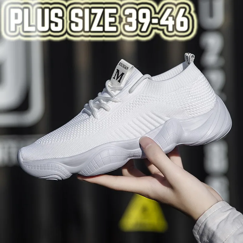 

2019 Men Socks Sneakers Beathable Mesh Casual Shoes zapatos de hombre Comfortable Lace up flat Walking Outdoor Shoes Size 39-46
