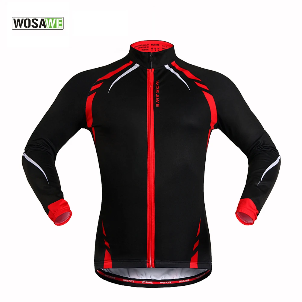 

WOSAWE Long Sleeve Men's Cycling Jersey Spring Autumn Thin Thermal Fleece Windproof Sportswear MTB Road Bike Cycling Jacket