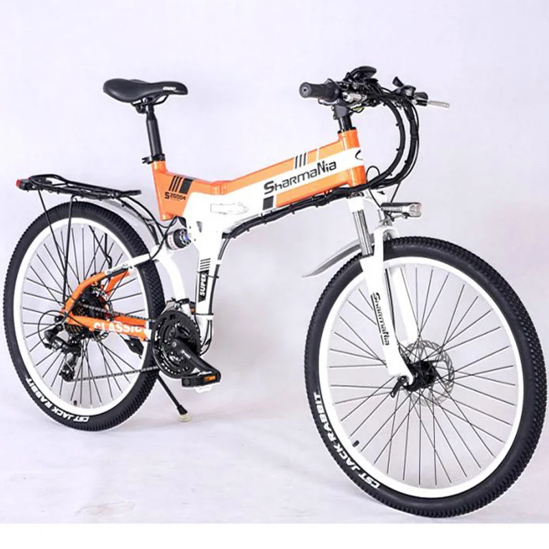 Excellent Foldable Electric Bike 48V 350w 13AH Lithium Battery Mountain Electric Power assiste Cycle  Double seat  Aluminium alloy Ebike 3