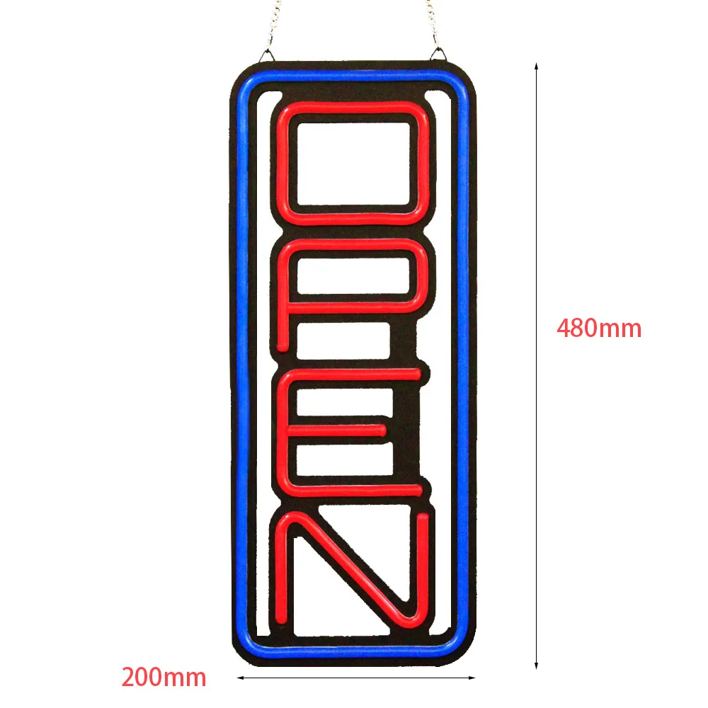 8 ''x 19'' WORLD-DECO ПВХ лист формы синяя линия красная открытая неоновая вывеска лампа ровного света для платья кофейные магазины витрина