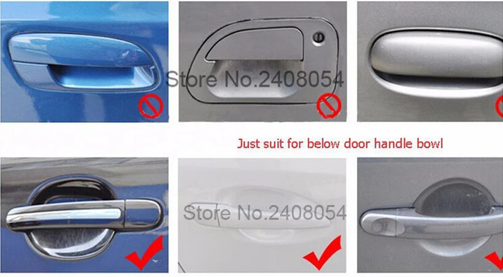 4pcs/lot Car-styling Door Handle Protection sticker for cruze toyota solaris kia ceed lada vesta lada hyundai solaris lada grant