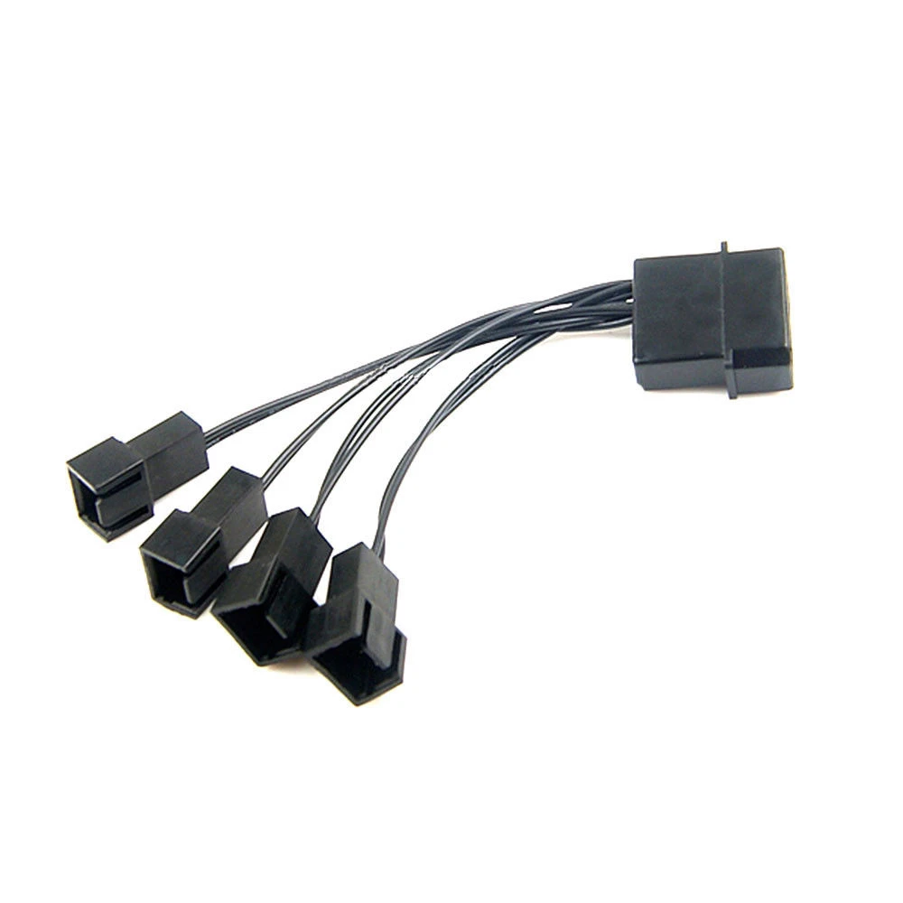 

Black To 4 Way 3 Pin Computer Power Multi Splitter Adapter Cable Adapter Connector for computer Fan 12V Cables Connectors