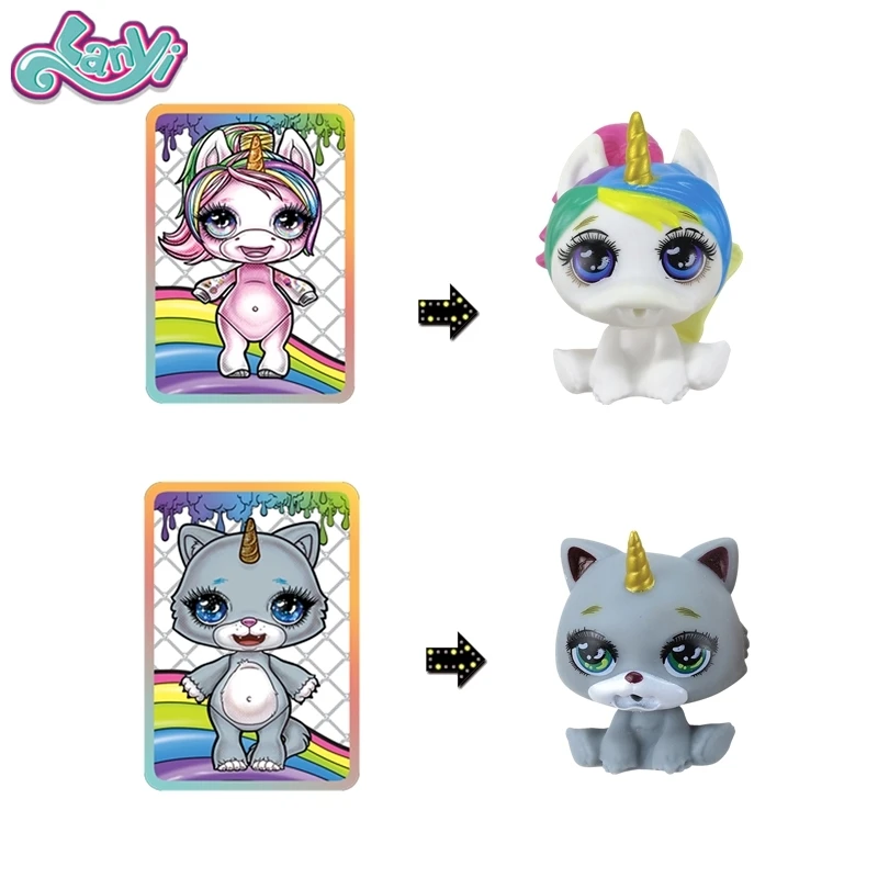 

Lanyitoys 6 styles 4 inch Poopsie surprise union Spit slime squish lost kitties squishy slime squishies toy for girls Gifts