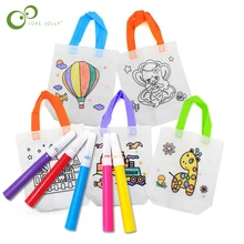 Граффити маркеры расписные сумки нетканые раскраски картинки детский сад граффити художественный материал набор сумка Рисование Игрушка GYH