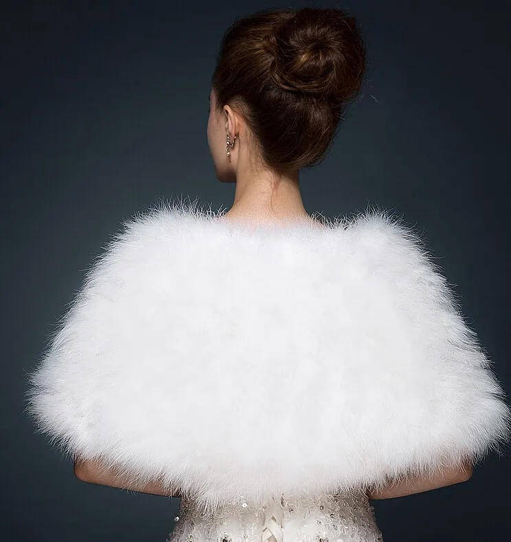 Luxurious White ivory Faux Fur Boleros wedding bride jacket shrug bolero coat bridal party shawls
